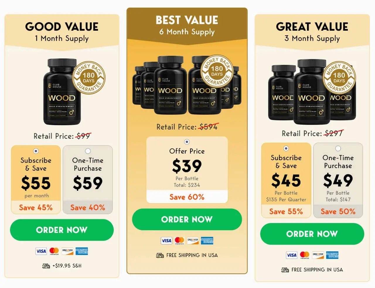ClubHouse Wood Supplement pricing